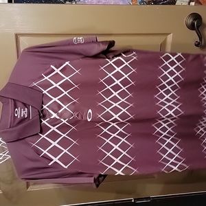 Mens Oakley golf polo Black Bear Maroon color